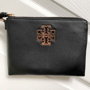 Tory Burch Britten Black Large Zip Pouch/Wristlet
